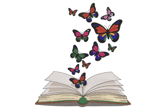 Butterflies from Book: A Delightful Embroidery Design for Meaningful Gifts