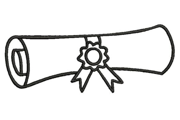 Diploma Outline: Elegant Graduation Embroidery for Holiday Gifting