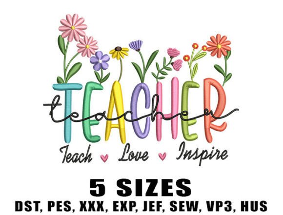 Floral Teacher Life Embroidery Review