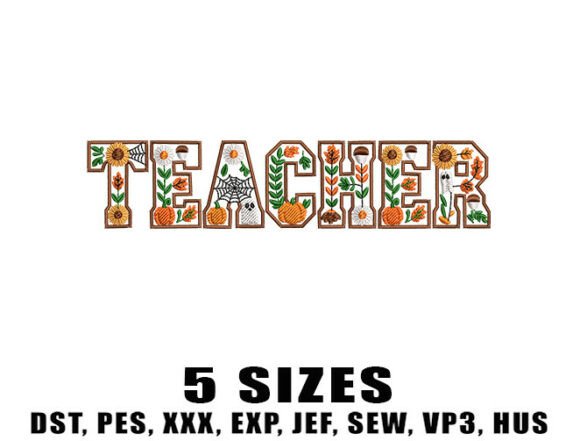 Teacher Appreciation Embroidery Design